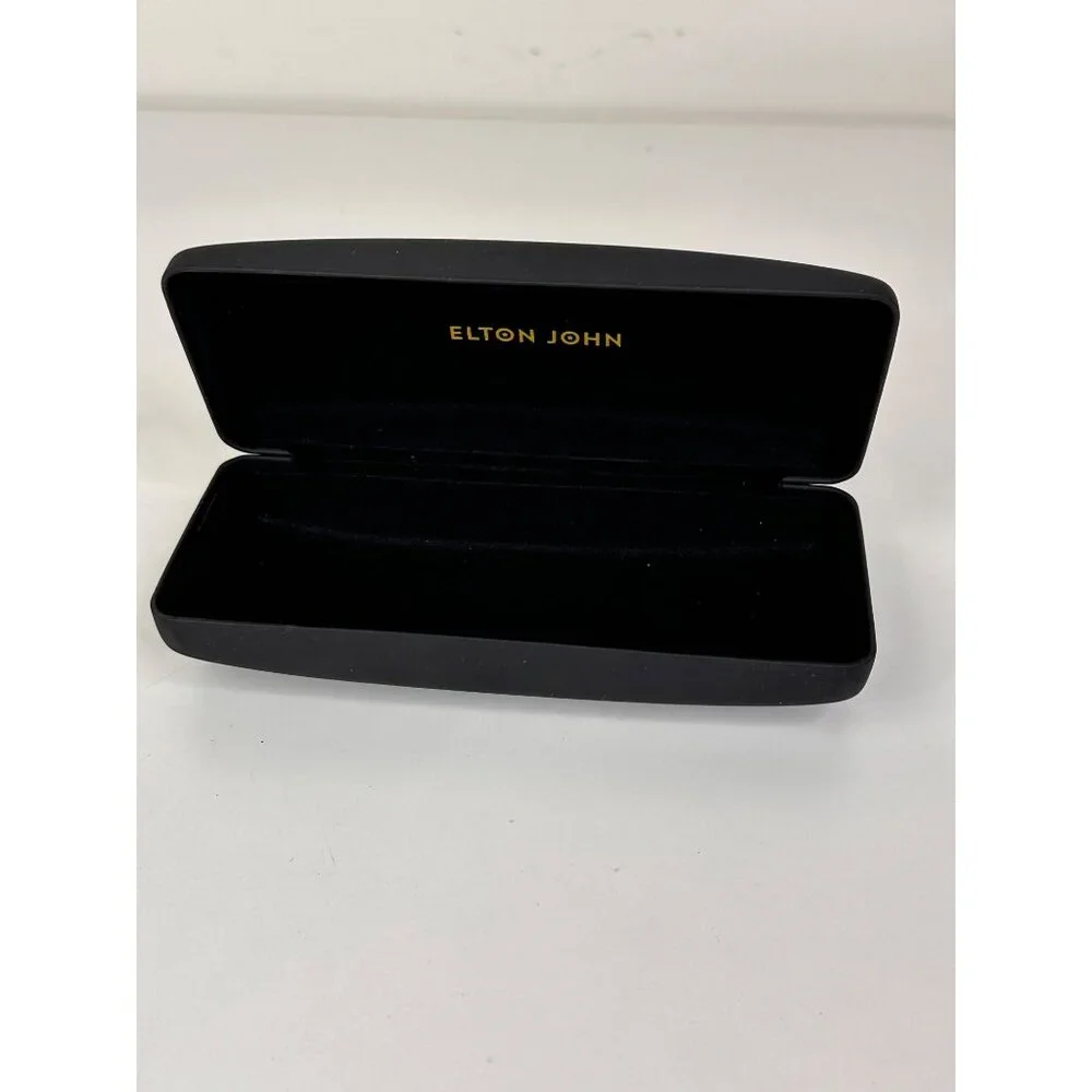 Elton John Hard Shell Eye Glasses or Sunglasses Case Black Flip Top Clam Shell